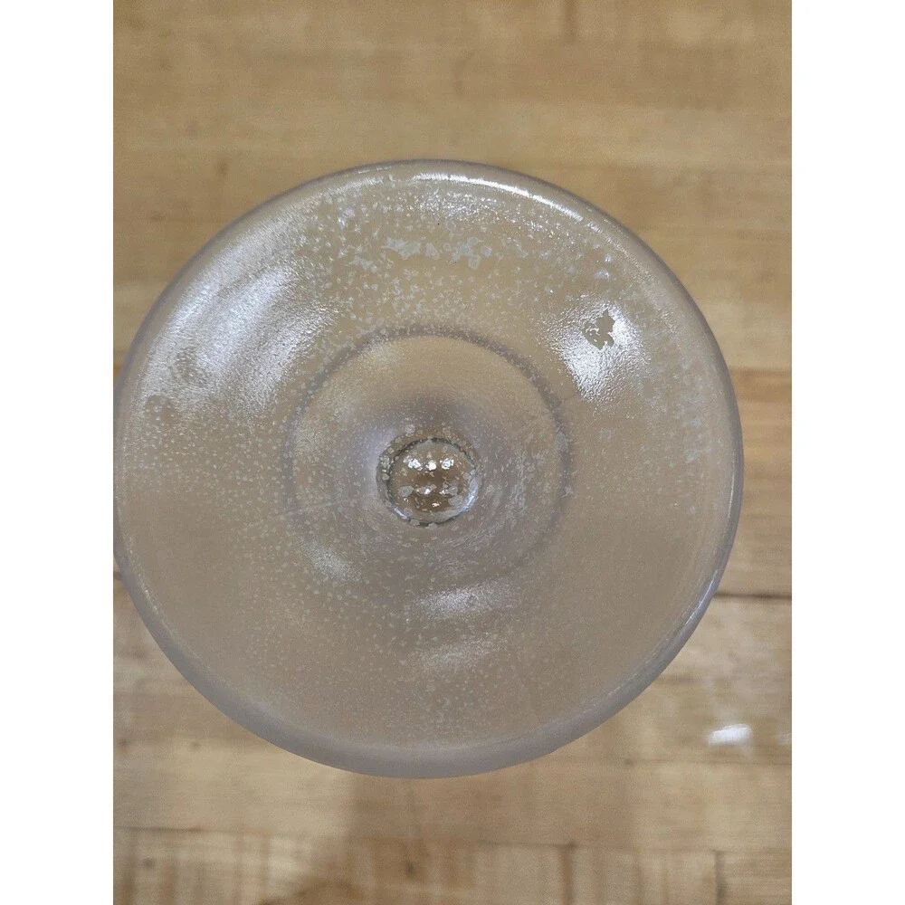 Vintage Indiana Glass Clear Satin Frosted Hobnail Footed Tumbler Vase 8 in
